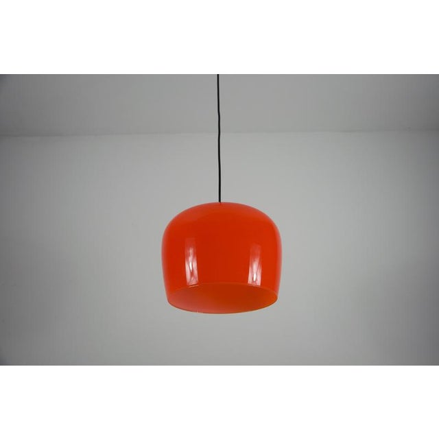 Mid-Century Red Glass Pendant Lamp, Italy, 1960s For Sale - Image 10 of 15
