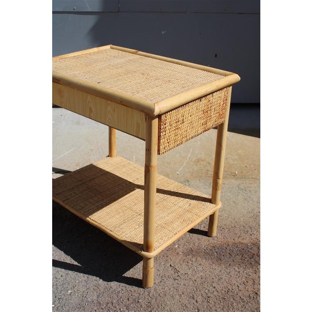 Vintage Italian Bamboo Bedside Tables with Drawer and Shelf, 1950, Set of 2 For Sale - Image 18 of 18