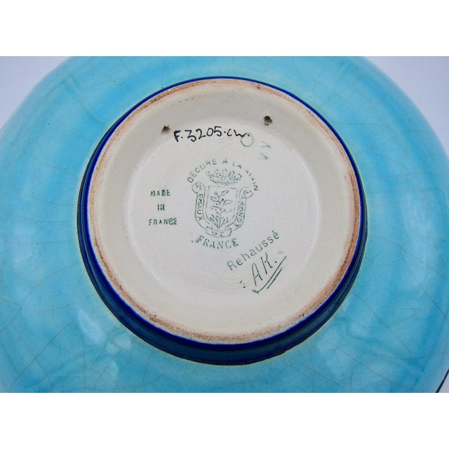 French Emaux De Longwy Chinoiserie Footed Bowl Decorated by Albert Kirchtetter For Sale - Image 9 of 11