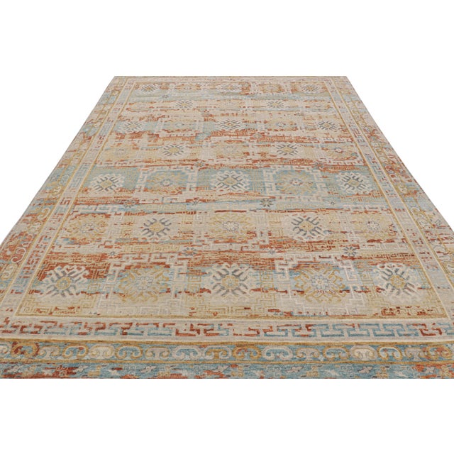 Not Yet Made - Made To Order Rug & Kilim’s Modern Block Print Rug with Colorful Geometric Floral Medallions - 6x9 For Sale - Image 5 of 7