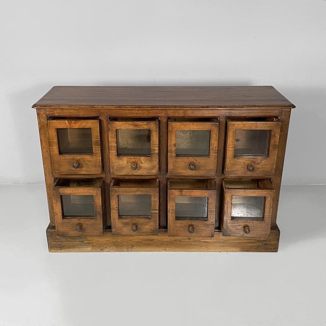 Italian Art Deco Chest of Drawers in Wood and Glass, 1930s For Sale - Image 3 of 18