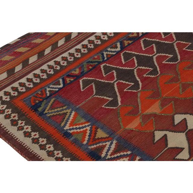 1950s Vintage Afghani Tribal Kilim Rug With Geometric Patterns For Sale In New York - Image 6 of 7