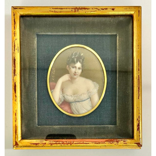 Antique Signed A. Corsi Lalli Miniature Portrait of a Woman, Gilt Frame For Sale - Image 4 of 12