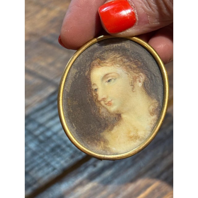 Antique Portrait Painting Pendant- 19th Century For Sale - Image 10 of 11