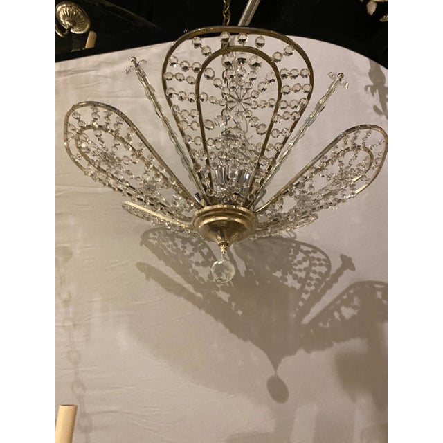French 1930’s French Crystal Chandelier For Sale - Image 3 of 9