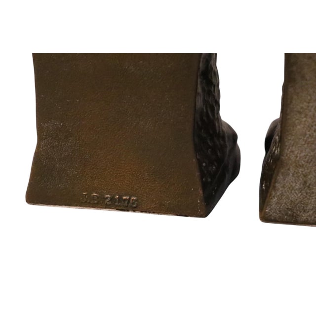 Brass 1930's Jenning Brothers “The Thinkers” Brass Bookends, a Pair For Sale - Image 8 of 9
