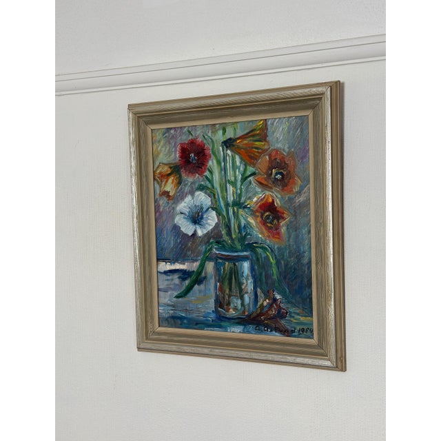 A. Åslund, Flower Still Life, 1954, Oil on Panel, Framed For Sale - Image 7 of 18