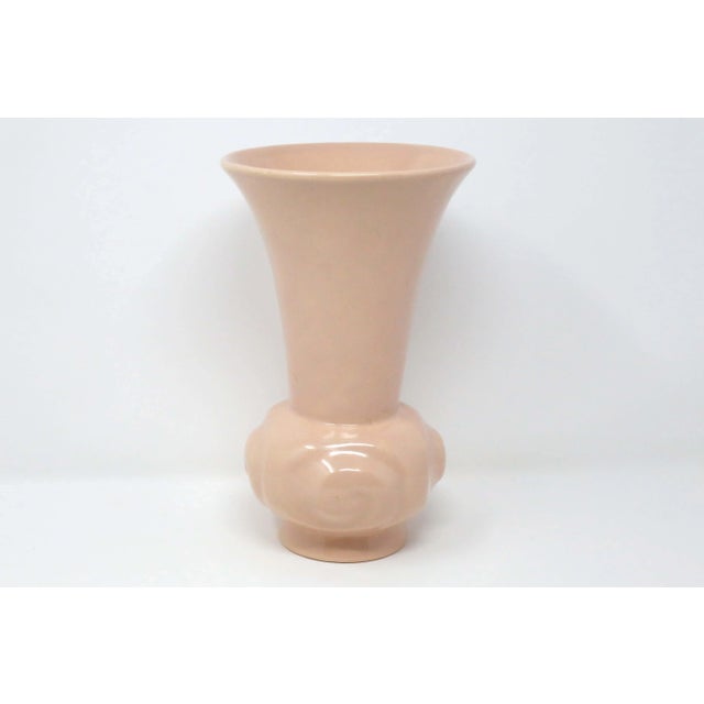 Ceramic Vintage Peach Flared Ceramic Vase by Camark For Sale - Image 7 of 7