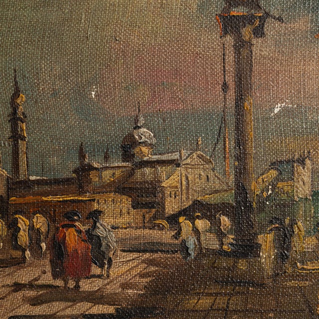 Early 20th Century Italy Amber Canvas Painting For Sale - Image 4 of 15