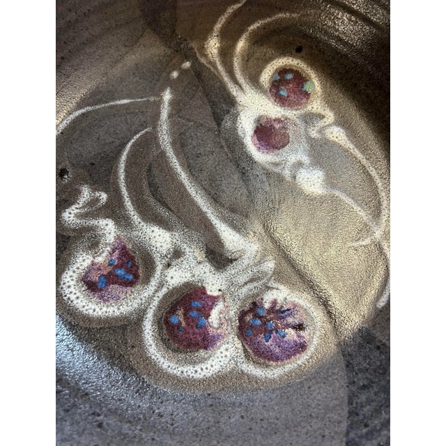 Charcoal Vintage 1980’s Studio Pottery Centerpiece Bowl Signed Bradford For Sale - Image 8 of 8
