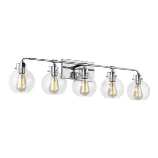 Sean Lavin by Visual Comfort Studio Clara 5-Light Vanity, Chrome For Sale