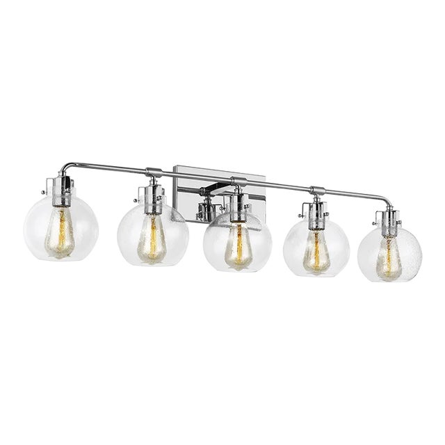 Sean Lavin by Visual Comfort Studio Clara 5-Light Vanity, Chrome For Sale