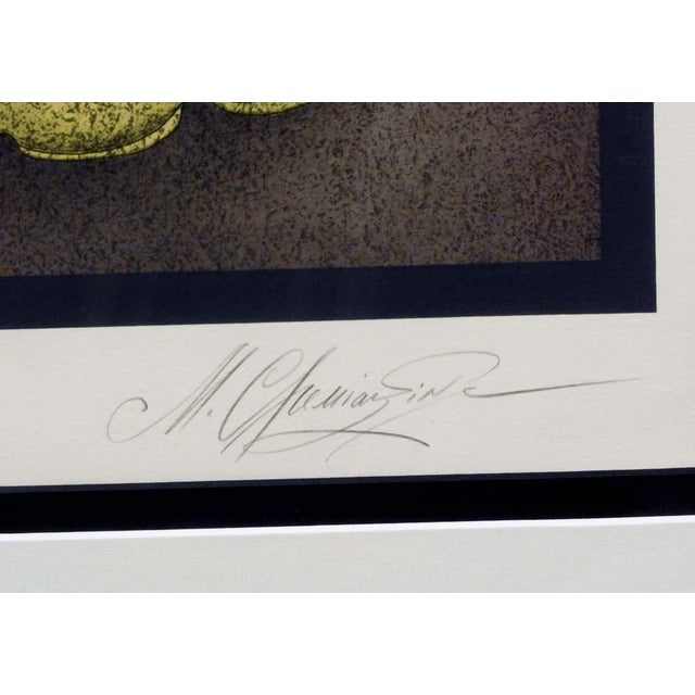 1990s Mikail Chemiakin "Still Life With Fish, Bread and Knife" 1978 Custom Framed For Sale - Image 5 of 6