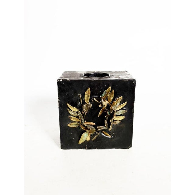Candleholder in Candle and Brass, France, 1970 For Sale - Image 4 of 16