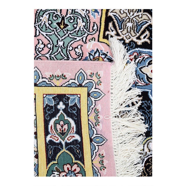 Traditional Pasargad DC Pink Fine Hand Knotted Silk & Wool Rug For Sale - Image 3 of 3