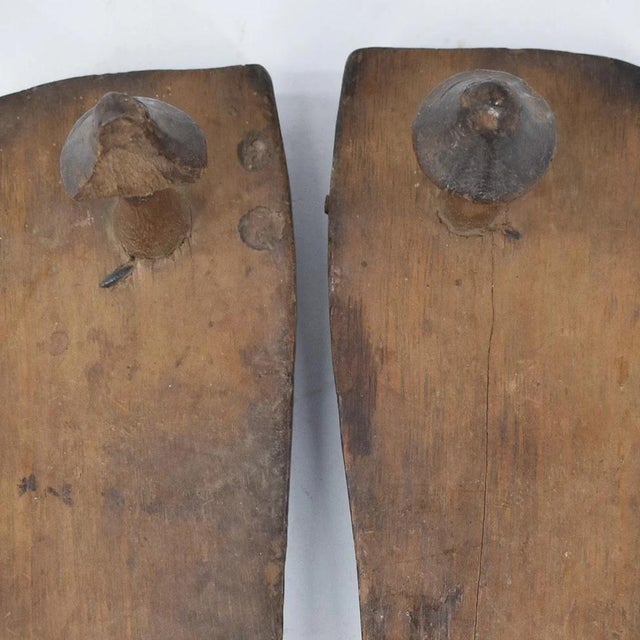 Early 20th Century Early 20th Century BanguBangu Pair of Wooden Shoes For Sale - Image 5 of 7