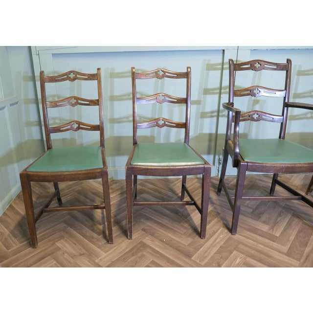 Wavy Ladder Back Dining Chairs, 1960, Set of 5 For Sale - Image 4 of 8