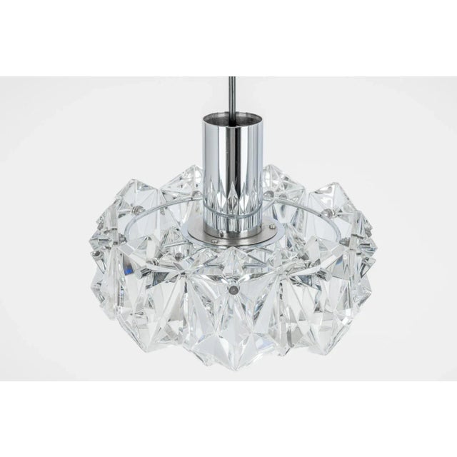 1970s Petite Pendant Lights Crystal Glass attributed to Kinkeldey, Germany, 1970s For Sale - Image 5 of 13