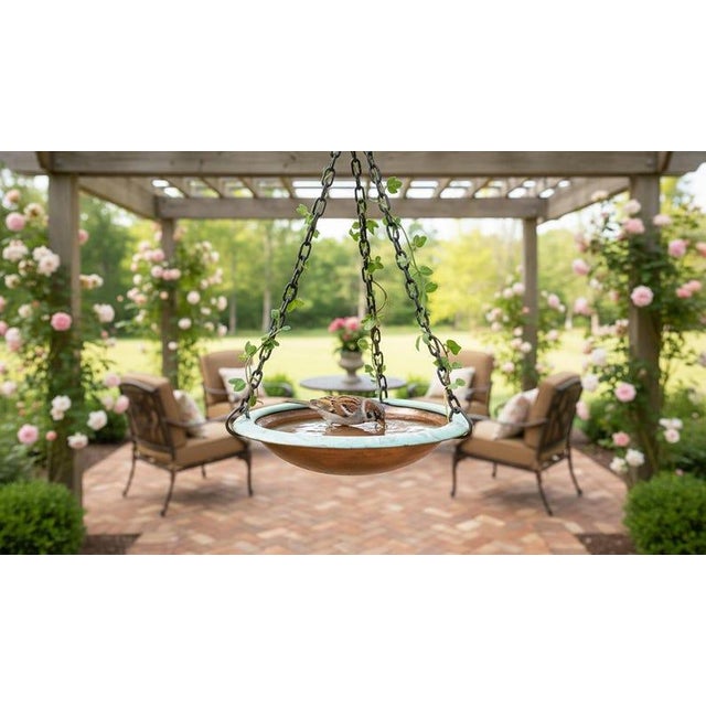 Workaday Handmade Handmade Hammered Copper Bird Bath Bowl For Sale - Image 4 of 6