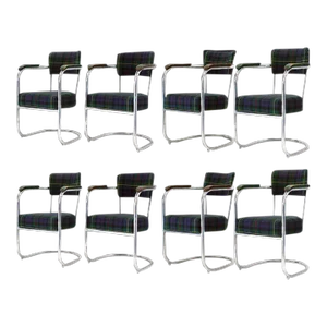 Set of 8 Dining Chairs-Vintage Mid Century Kem Weber-Style Chairs