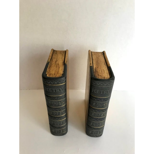Ceramic Gilt Gold Poetry Bookends in Shape of Books Chairish