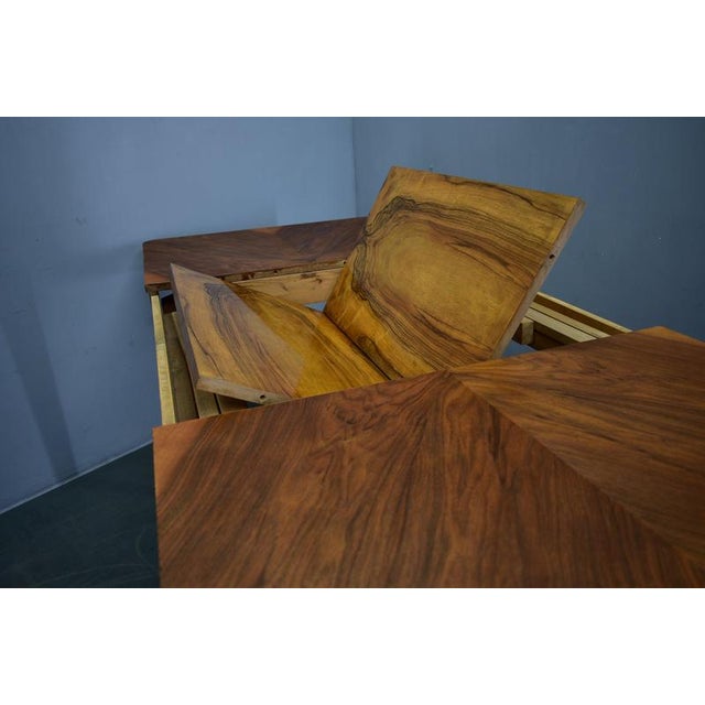 Extendable Dining Table in Walnut by Jindrich Halabala, Czechoslovakia, 1939 For Sale - Image 12 of 18