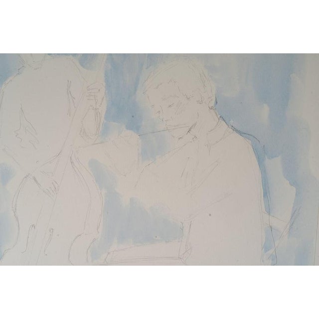 Paper Depicting Musicians, 20th Century, Watercolor For Sale - Image 7 of 8