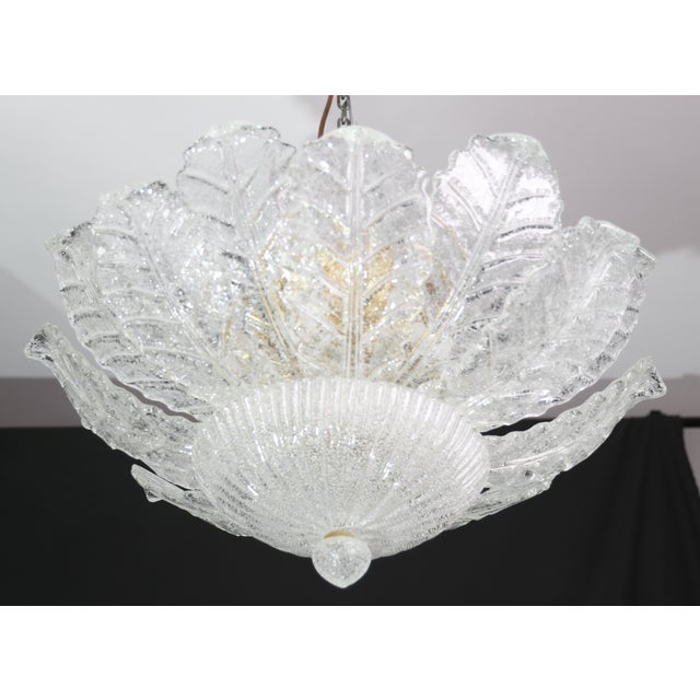 Vintage Procida, Murano Clear Trasparent Glass Ceiling Light For Sale - Image 10 of 14