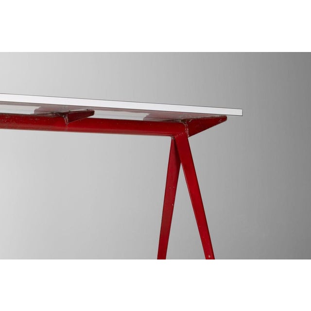 512 Compass Table Red by Jean Prouvé, France, 1953 For Sale - Image 15 of 18