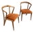 Pair of Bertha Schaefer for Singer and Sons Walnut Dining Chairs With Spice Mohair Seats For Sale