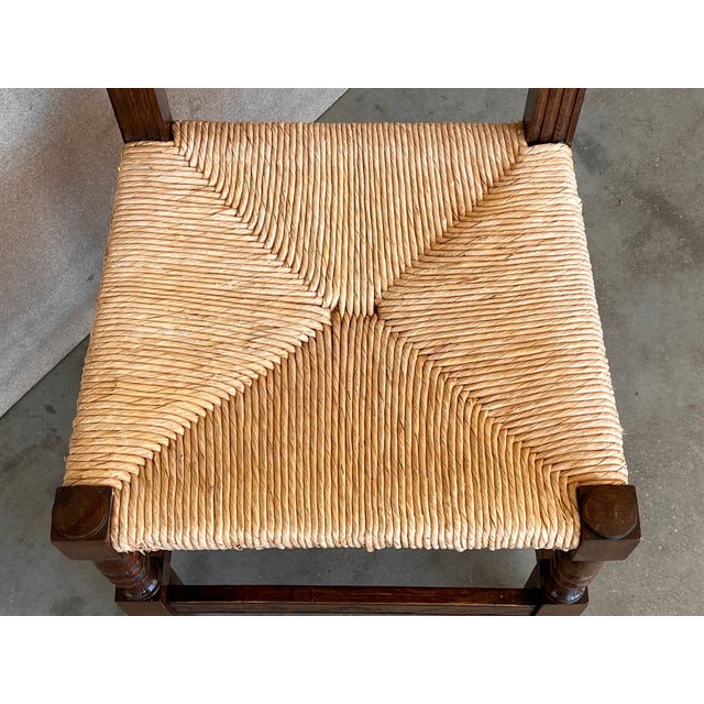 20th Century Set of Six Catalan Chairs in Carved Walnut and Caned Seats For Sale - Image 11 of 11