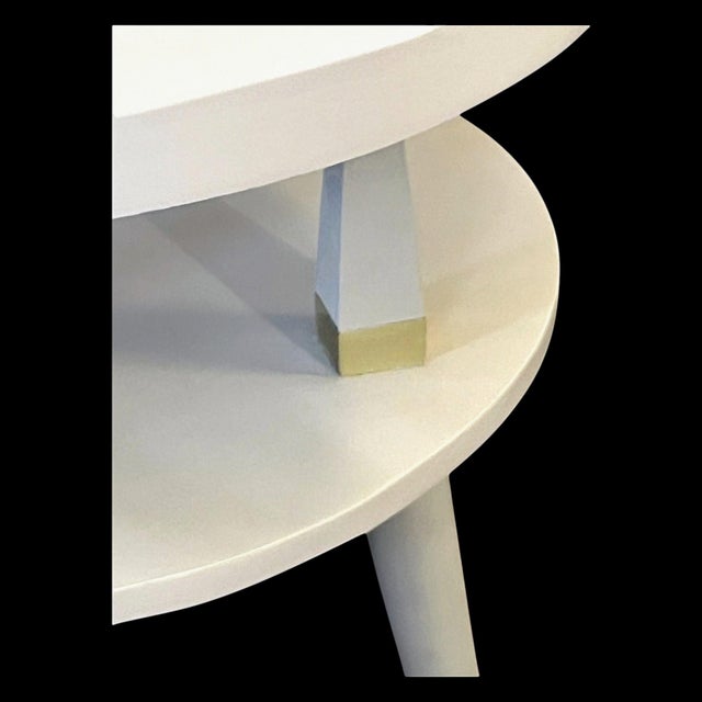 Mid-Century Modern 1970s Two Tiered Coastal End Table/Side Table/Nightstand For Sale - Image 3 of 5