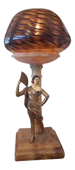 Vintage Carved Alabaster Lamp With Figural "Spanish Dancer" Sculpture