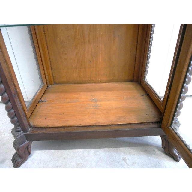 Small Antique Mahogany Display Cabinet For Sale - Image 13 of 18
