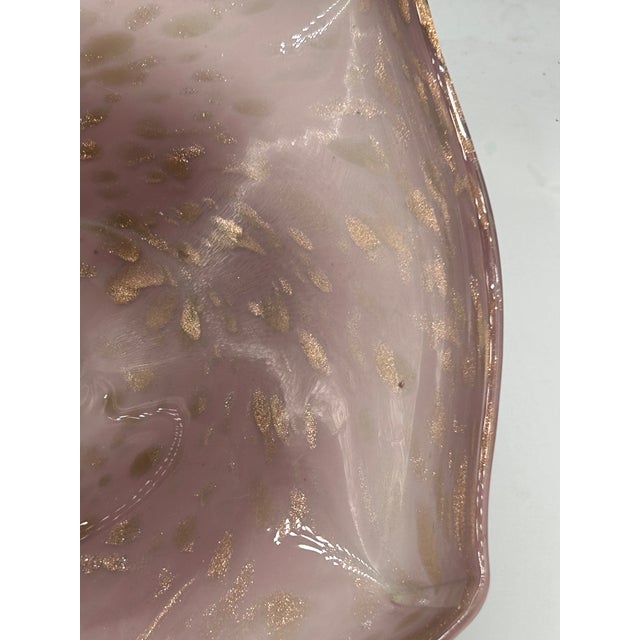 Lavender Mid-Century Murano Lavender and White Aventurine Glass Centerpiece Bowl For Sale - Image 8 of 15