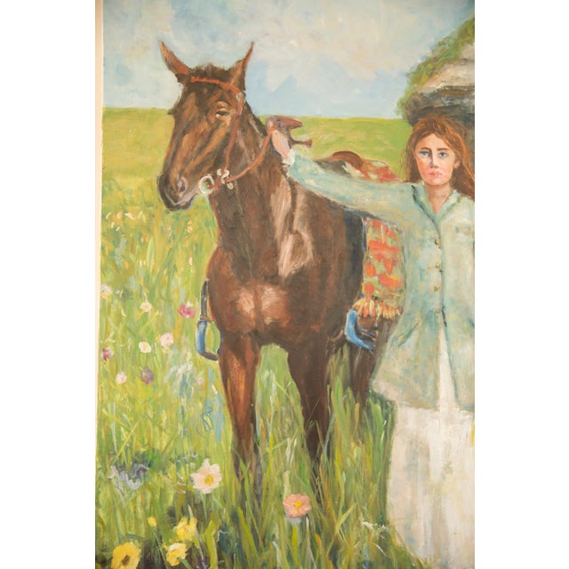 Green Grace B. Keogh "Woman and Horse" Painting For Sale - Image 8 of 11