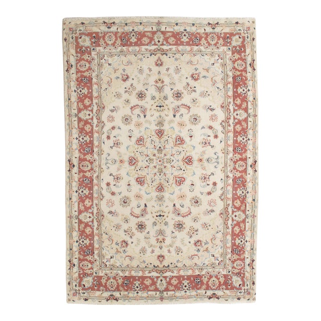 Vintage Hand-Knotted Persian Tabriz Rug 6'8" X 9'10" For Sale