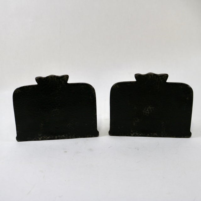 Gothic Mid 20th Century Gothic Medieval Cat Cast Iron Bookends-a Pair For Sale - Image 3 of 12