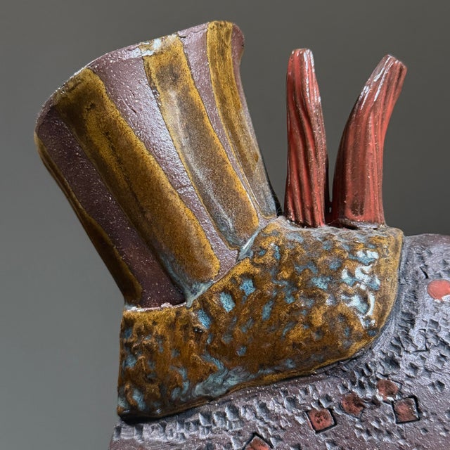 Vintage Postmodernist Hand Built Surrealist Ceramic Vessel For Sale In Philadelphia - Image 6 of 7