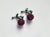 This is a two vintage rhinestone cherry brooches with green leaves from Warner, circa 1960s. Set with garnet rhinestone...