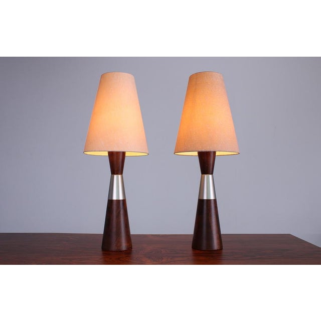 Mid-Century Modern Dark Wood Table Lamps from Ikea, 1990s, Set of 2 For Sale - Image 3 of 14