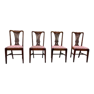 Set of 4 George III Style Mahogany Side Chairs, Early 20th Century
