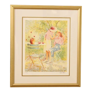 Claude Fossoux 'Mother and Child' Framed Lithograph Print