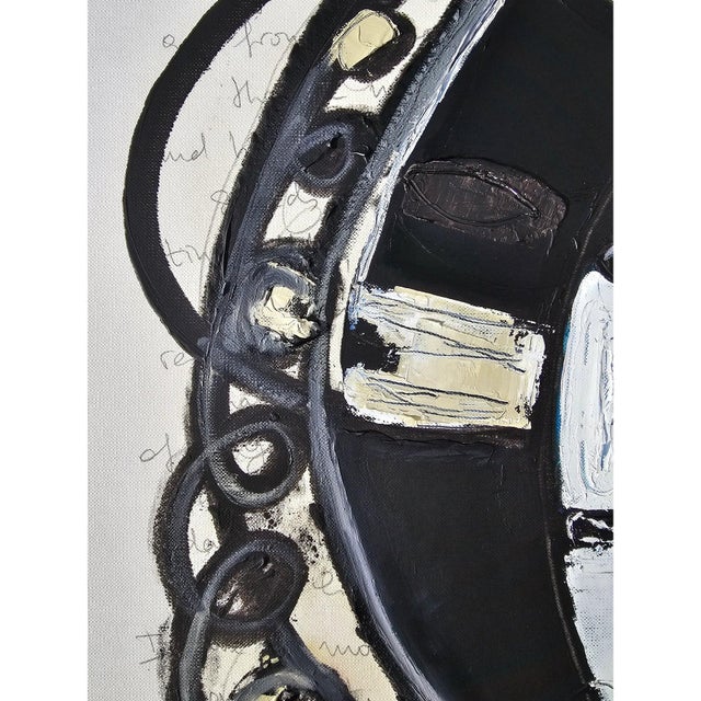 Wood One-of-a-Kind Abstract Figurative Original Oil Painting 'African Mask' in the Style of Pablo Picasso For Sale - Image 7 of 9