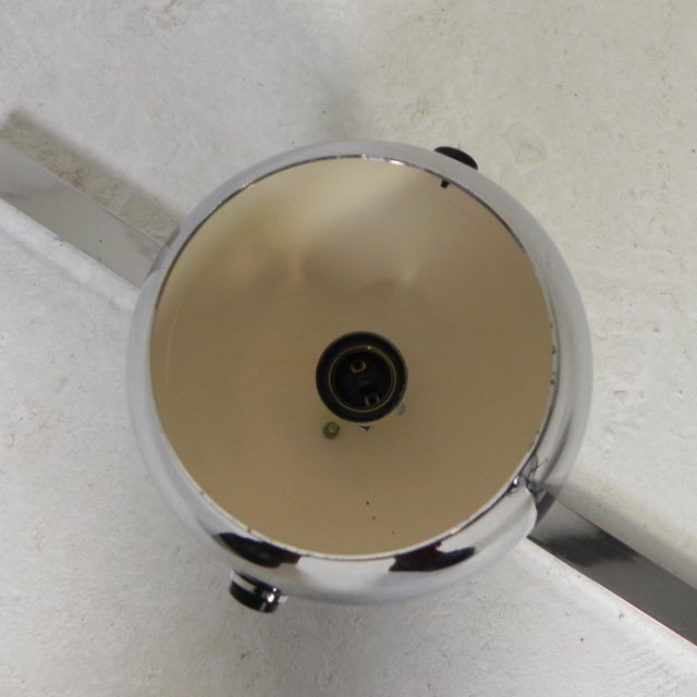 Silver Chrome-Plated Ball Spotlights on Rail, 1950s For Sale - Image 8 of 14