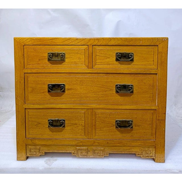 A very nice elm wood chinoiserie long dresser or credenza designed by Michael Taylor for his Far East collection for Baker...