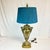 Art Deco Vintage Art Deco Hollywood Regency Chippendale Winged Nike Greek Goddess Brass Table Lamp, New Pleated Shade For Sale - Image 3 of 14