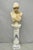 Vintage Italian Classical Style White Marble Thick Column Form Round 32" Pedestal Bust Stand (3 Part Construction) Approx...
