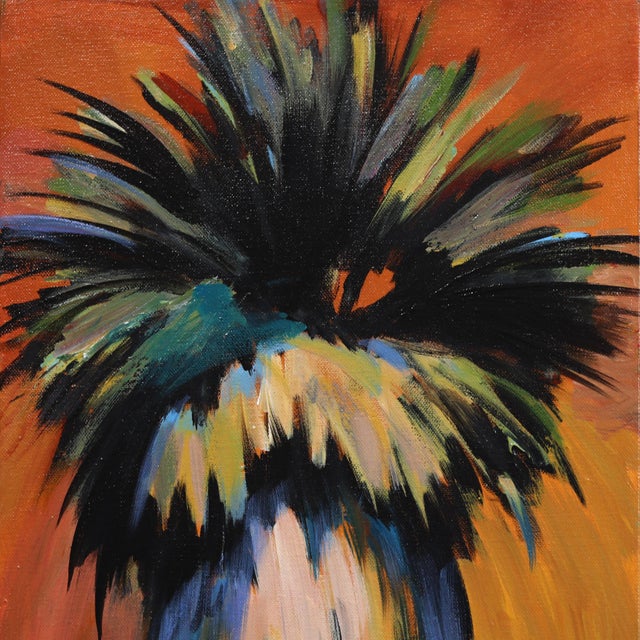 2020s California Gold - Original Warm Palm Tree California Pop Art Acrylic Painting on Canvas by Kathleen Keifer For Sale - Image 5 of 9