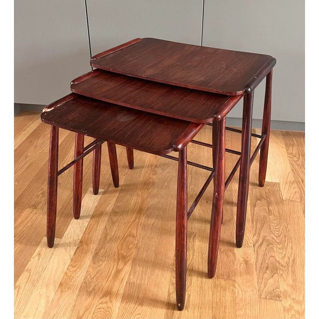 Danish Rosewood Nesting Tables For Sale - Image 12 of 12